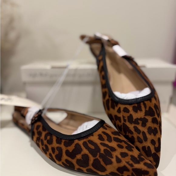 Leopard Animal Print London Slingback Flats with Bow size 7 1/2 NWT - Picture 2 of 5